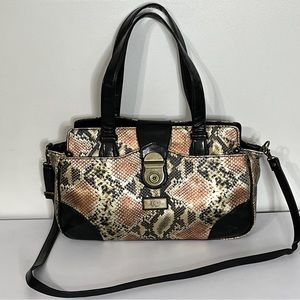 Gigi Hill Faux Snakeskin Satchel Handbag